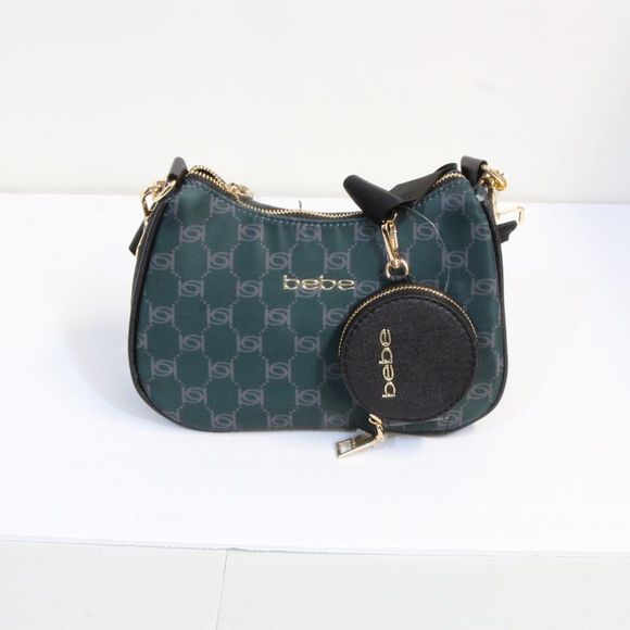 Bebe Green Mara Nylon Logo Crossbody - Picture 2 of 14